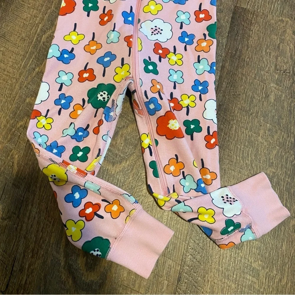 Hanna Andersson Floral Kids One Piece Pajamas Size 3T - Picture 3 of 5